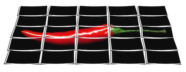 Image showing red chili pepper collage