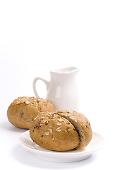 Image showing bread and jug of milk