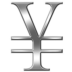 Image showing 3D Silver Yen Symbol 