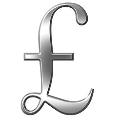 Image showing 3D Silver Pound Symbol 