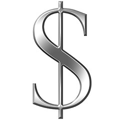 Image showing 3D Silver Dollar Symbol 