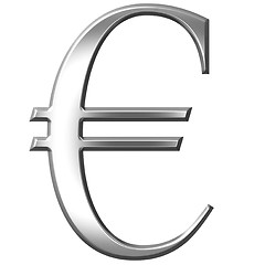 Image showing 3D Silver Euro Symbol 