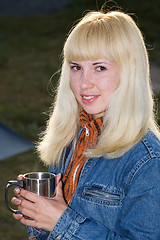 Image showing Blonde outdoor portrait