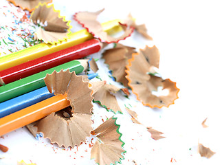 Image showing Pencils and wood shavings