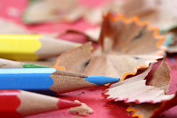 Image showing Pencils and wood shavings