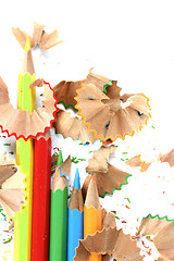 Image showing Pencils and wood shavings