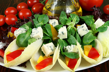 Image showing Chicory salad and roquefort