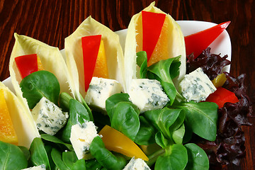 Image showing Vegetable salad and roquefort 