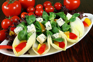 Image showing Vegetable salad and roquefort 