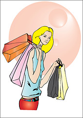 Image showing shopping blond girl 