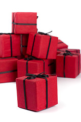 Image showing red gift boxes