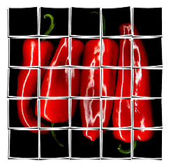 Image showing red paprika collage