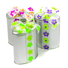 Image showing metal gift boxes