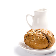 Image showing bread and jug of milk