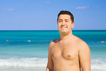 Image showing happy man on the beach