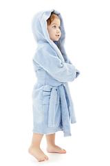 Image showing baby boy in blue robe