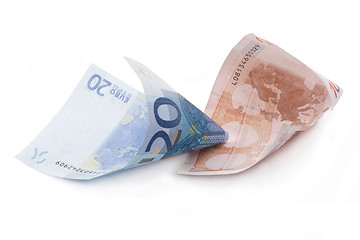 Image showing Bills euro rolled 9