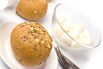 Image showing bread and mozzarella