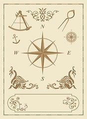 Image showing set of old nautical symbols