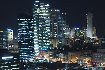 Image showing The Tel aviv skyline - Night city