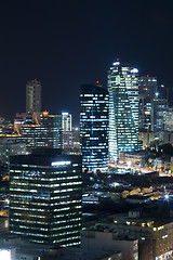 Image showing The Tel aviv skyline - Night city 