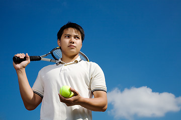 Image showing Asian tennis player