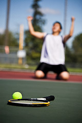 Image showing Winning tennis player