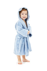 Image showing baby boy in blue robe