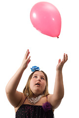 Image showing Girl Throwing Balloon