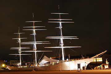 Image showing Sailing Ship at Night