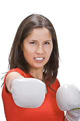 Image showing Girl boxing