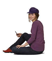 Image showing Woman with mobile phone