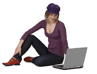 Image showing Woman with a laptop