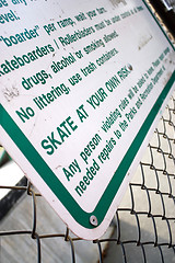 Image showing Skate Park Rules