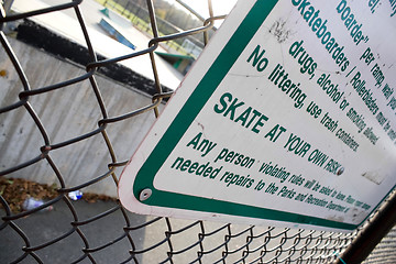 Image showing Skate Park Rules