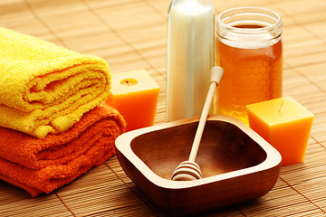 Image showing honey and milk spa