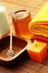 Image showing honey and milk spa