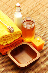 Image showing honey and milk spa