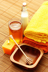 Image showing honey and milk spa