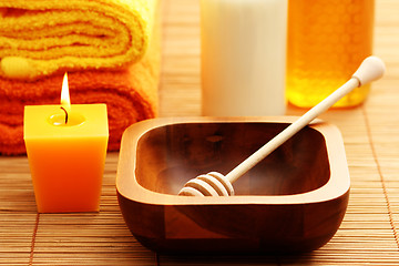 Image showing honey and milk spa