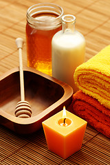 Image showing honey and milk spa