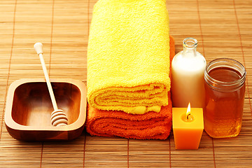 Image showing honey and milk spa