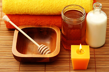 Image showing honey and milk spa