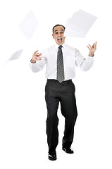 Image showing Scared businessman