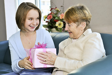 Image showing Granddaughter visiting grandmother