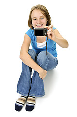 Image showing Girl taking self portrait