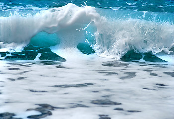 Image showing Blue sea  wave