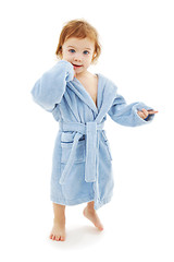 Image showing baby boy in blue robe