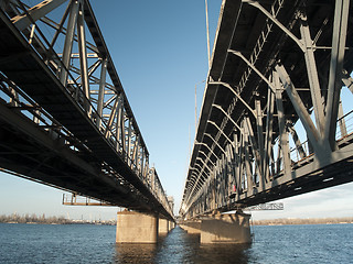 Image showing Steel railroad bridge