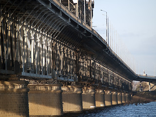 Image showing Steel railroad bridge